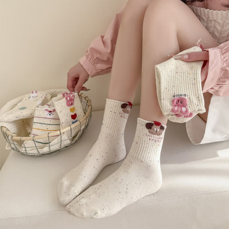 Kuschelige Hasen-Viertel-Socken (5 Paar) - image 1