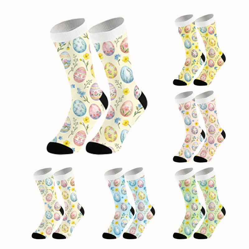Pastellfarbene Ostereier-Socken (2 Paar) - image 1