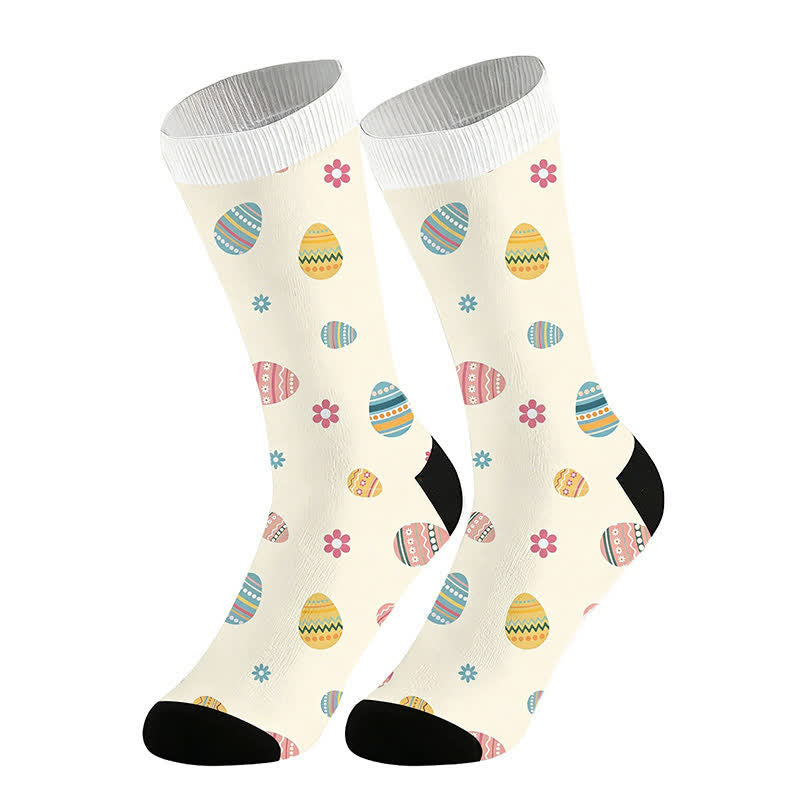 Ostereier-Blumen-Viertel-Socken (2 Paar) - Weiß - EU36-44 (US3-10) - image 5