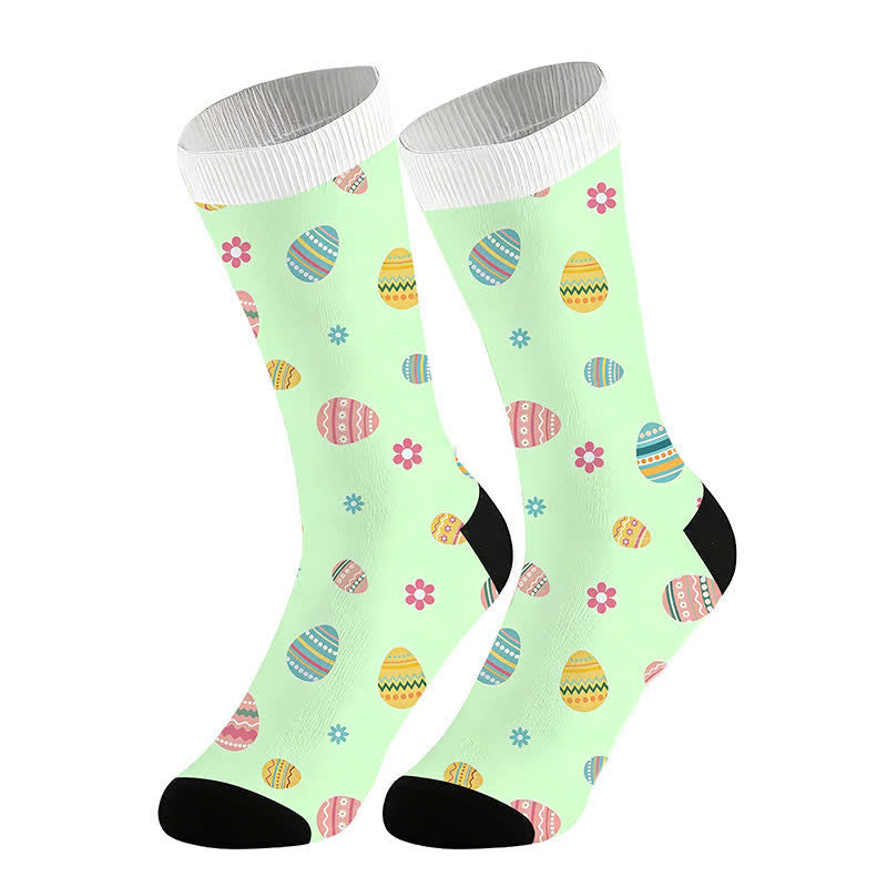 Ostereier-Blumen-Viertel-Socken (2 Paar) - Grün - EU36-44 (US3-10) - image 3