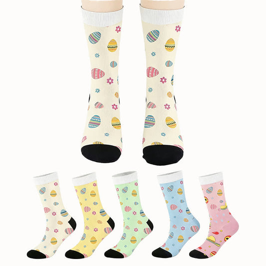 Ostereier-Blumen-Viertel-Socken (2 Paar) - image 0