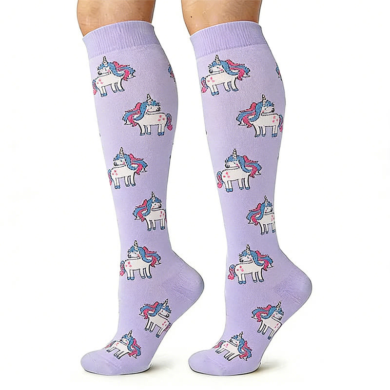 Kompressionsstrümpfe mit Einhorn-Tiermotiv (4 Paar) - image 5