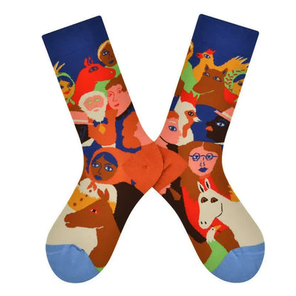 Künstlerische Collage Baumwoll-Viertelsocken - image 1