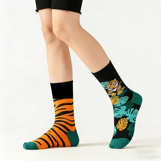 Tigerstreifen-Viertelsocken - Grün - EU36-43 (US3-10) - image 0
