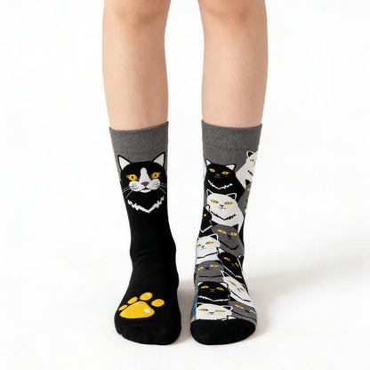 Verspielte schwarze Katzen-Viertel-Socken - Schwarz - EU36-43 (US3-10) - image 0