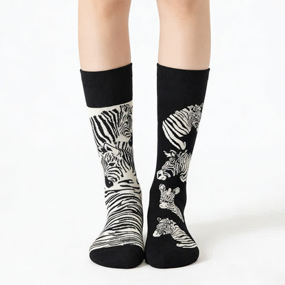 Lustige Zebra-Viertel-Socken - Schwarz - EU36-43 (US3-10) - image 0