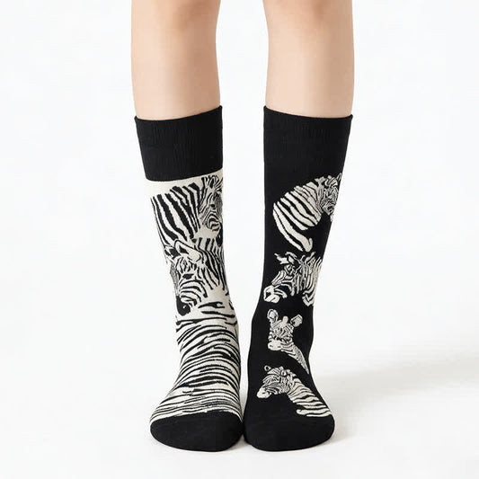 Lustige Zebra-Viertel-Socken - Schwarz - EU36-43 (US3-10) - image 0