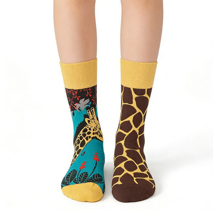 Verspielte Giraffe Viertel-Socken - Braun - EU36-43 (US3-10) - image 0