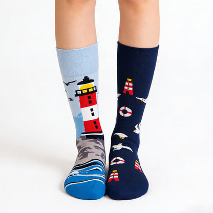 Seagull Lighthouse Quarter Socks - Blau - EU36-43 (US3-10) - image 0