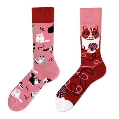 Niedliche Katzen-Jacquard-Viertel-Socken - image 1