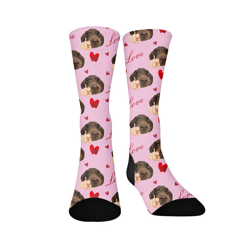 Herz-Hund-Gesicht-Viertel-Socken - image 1