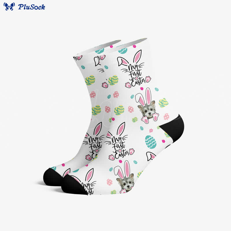 Niedliche Osterhund-Socken - Weiß - EU37-44 (US4-10) - image 0