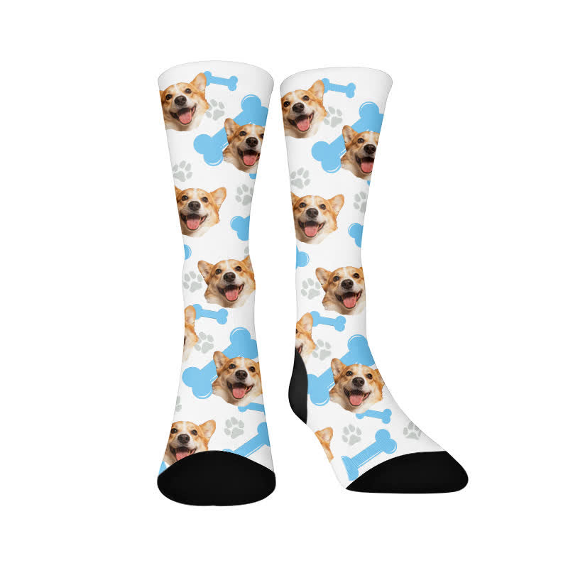 Niedliche Knochen-Hundegesicht-Viertel-Socken - image 1