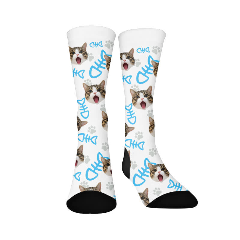 Fischgräten-Katzengesicht-Viertel-Socken - image 1