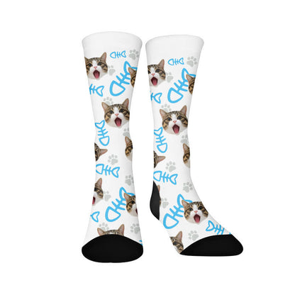 Fischgräten-Katzengesicht-Viertel-Socken - image 1
