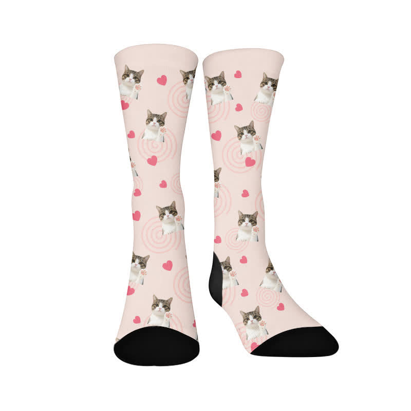 Niedliche Herzkatzen-Socken - image 1