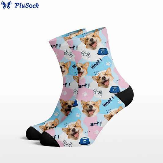 Niedliche Hundegesicht-Viertel-Socken - Blau - EU37-44 (US4-10) - image 0