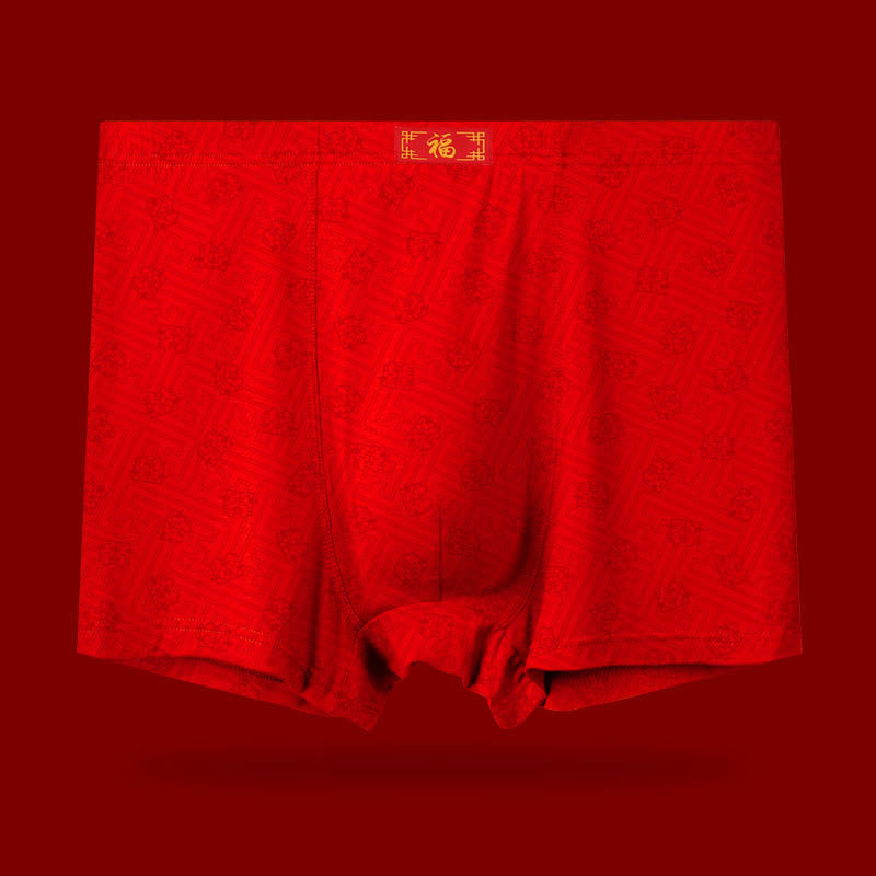Weiche, elastische rote Boxershorts - Rot-C - 8XL - image 4