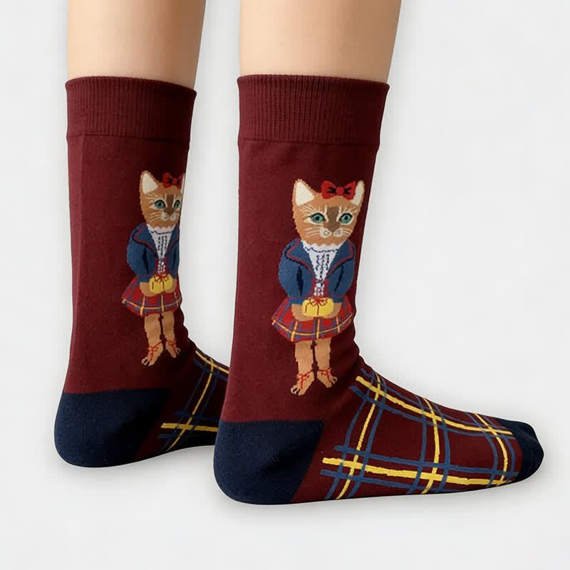 Niedliche Katzenblumen-Socken (3 Paar) - image 3