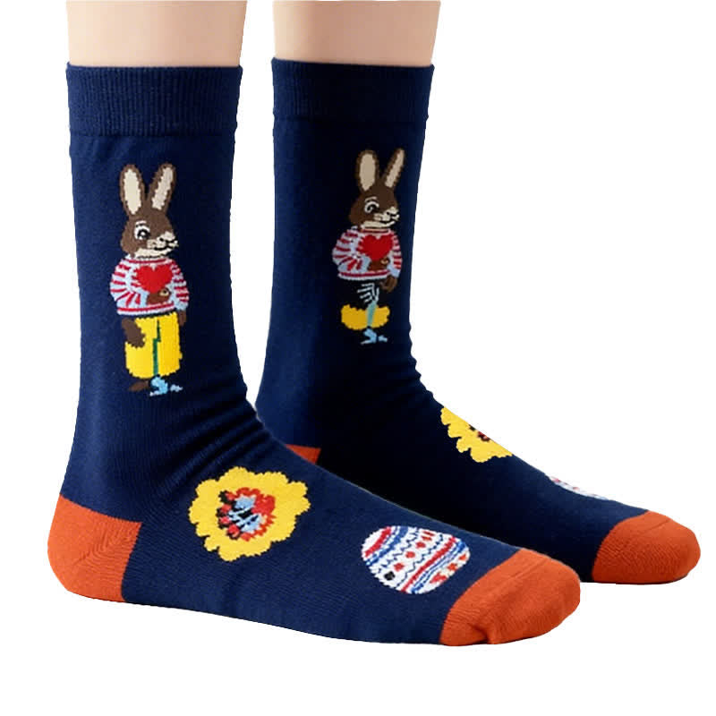 Verspielte Osterhasen-Socken (3 Paar) - image 1