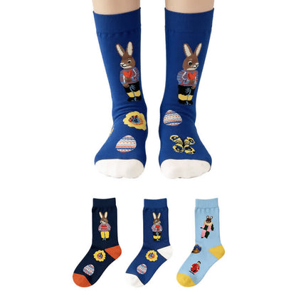 Verspielte Osterhasen-Socken (3 Paar) - Mehrfarbig - EU36-40 (US3-7) - image 0