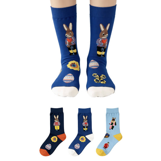Verspielte Osterhasen-Socken (3 Paar) - Mehrfarbig - EU36-40 (US3-7) - image 0