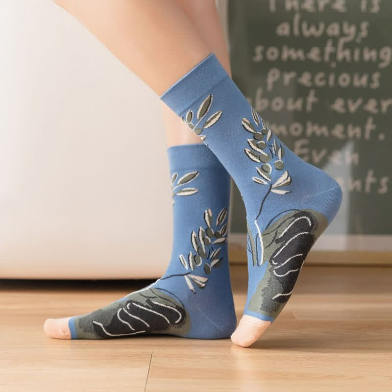 Vintage-Stramplersocken mit Blumenmuster (4 Paar) - image 5