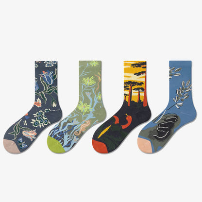 Vintage-Stramplersocken mit Blumenmuster (4 Paar) - image 8