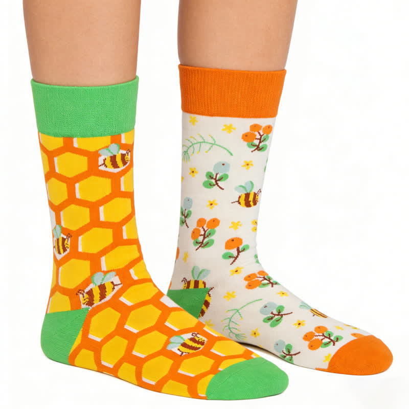 Verspielte Bienenwaben-Viertel-Socken - Gelb - EU36-43 (US3-9) - image 0