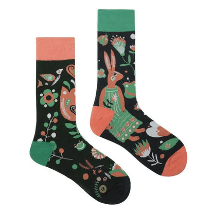 Blumen-Kaninchen-Cartoon-Viertel-Socken - image 1