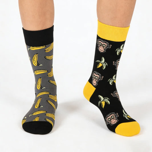 Verspielte Bananen-Affen-Viertel-Socken - Schwarz - EU36-43 (US3-9) - image 0