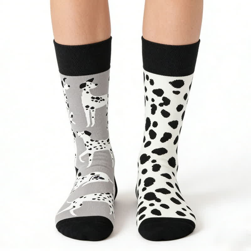 Dalmatiner-Cartoon-Viertel-Socken - Schwarz - EU36-43 (US3-9) - image 0