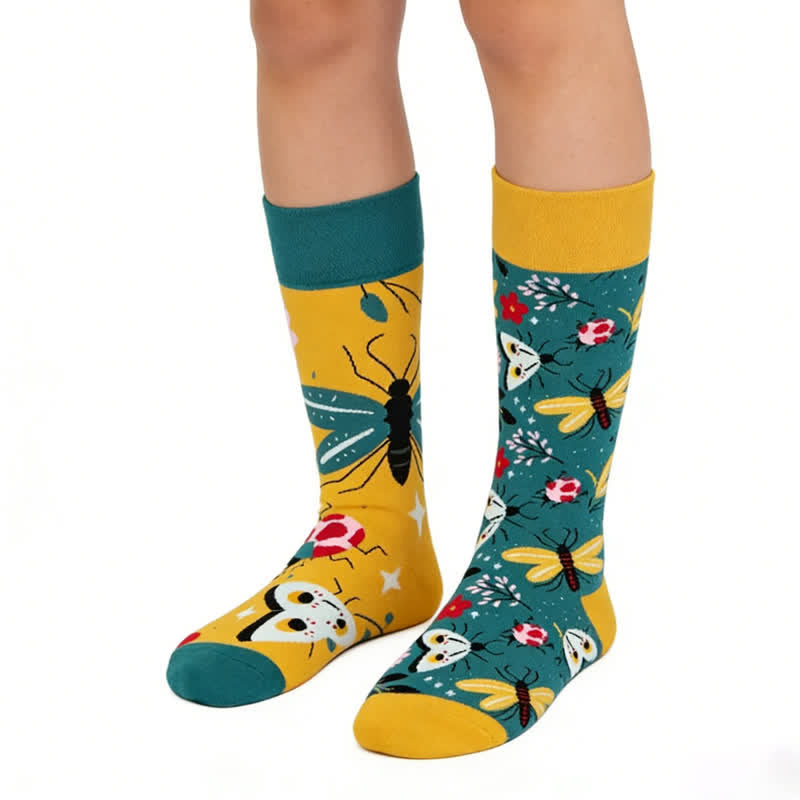 Blumen-Schmetterlings-Viertel-Socken - Gelb - EU36-43 (US3-9) - image 0