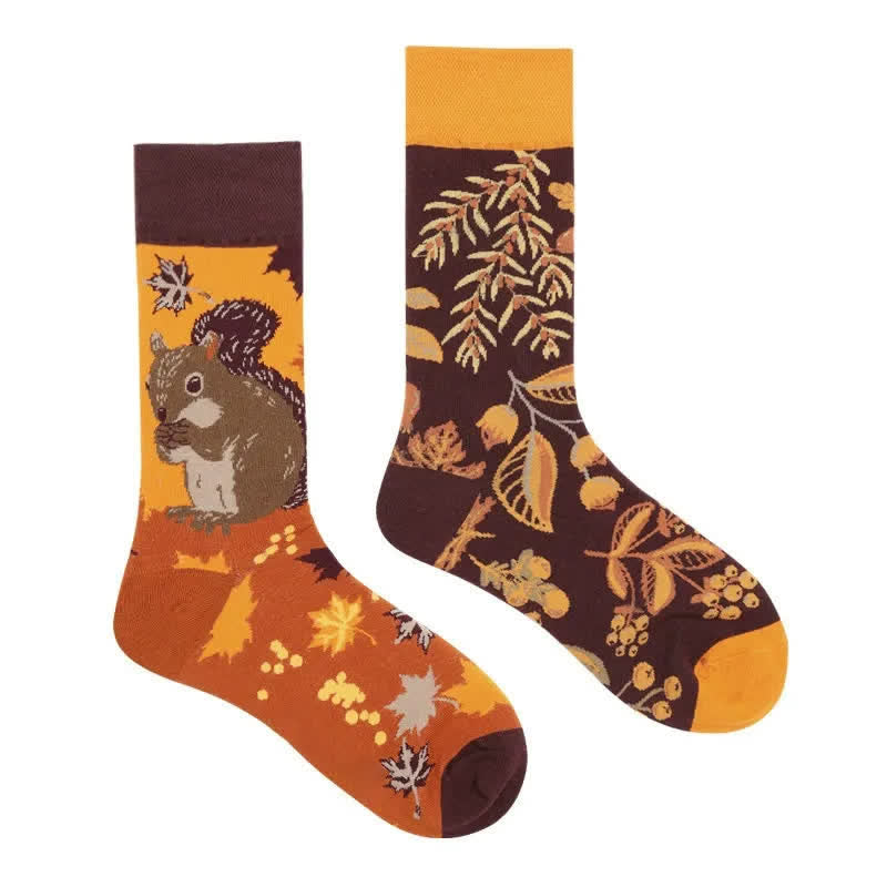 Herbst-Eichhörnchen-Viertel-Socken - image 1