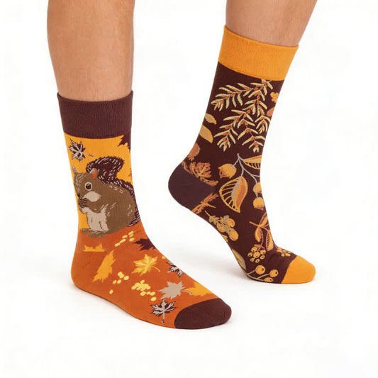 Herbst-Eichhörnchen-Viertel-Socken - Orange - EU36-43 (US3-9) - image 0