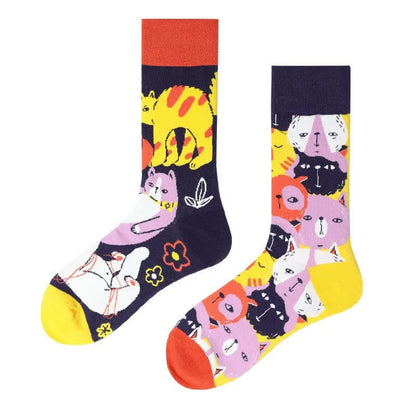 Lustige Katzen-Cartoon-Socken - image 1