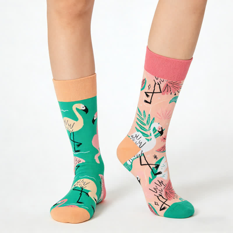 Tropische Flamingo-Viertel-Socken - Rosa - EU36-43 (US3-9) - image 0