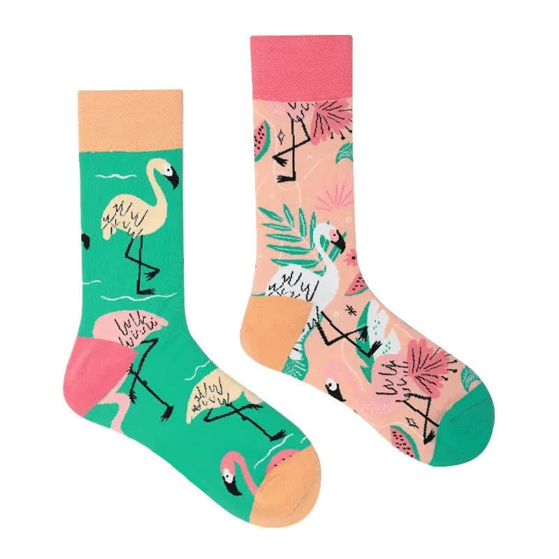 Tropische Flamingo-Viertel-Socken - image 1