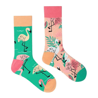 Tropische Flamingo-Viertel-Socken - image 1