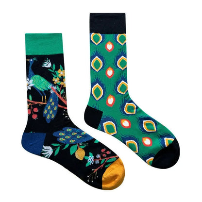 Blumen-Pfauen-Viertel-Socken - image 1