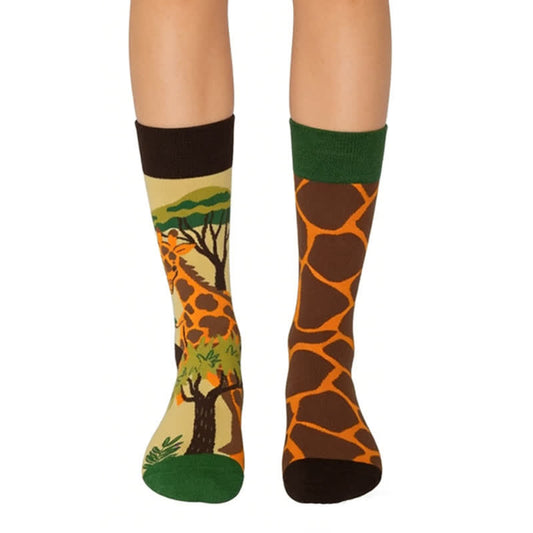 Giraffen-Cartoon-Viertel-Socken - Grün - EU36-43 (US3-9) - image 0