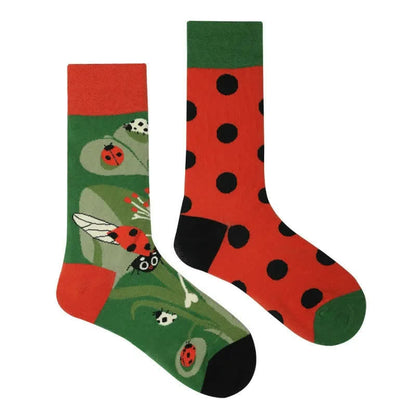 Viertelsocken mit Marienkäfer-Punkten - image 1