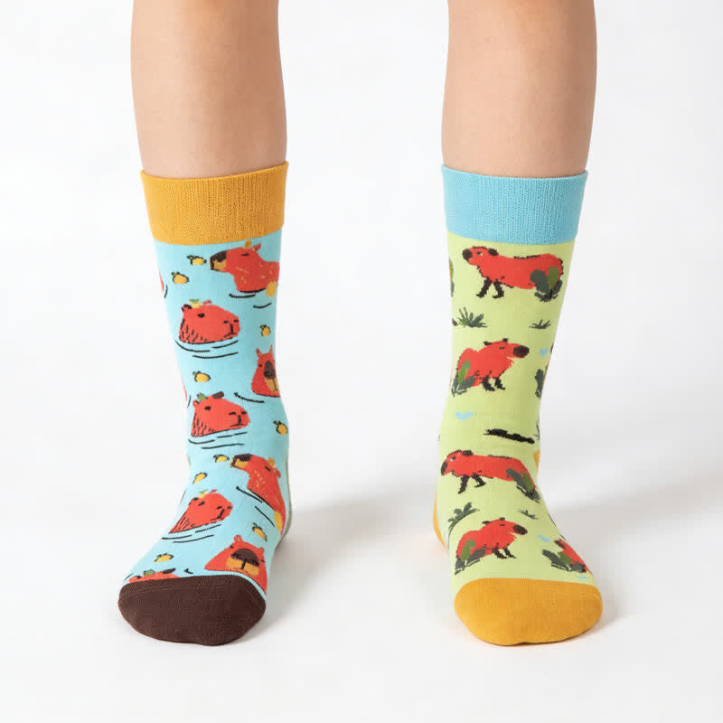 Niedliche Capybara-Viertel-Socken - Blau - EU36-43 (US3-9) - image 0