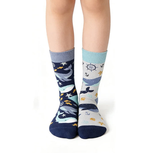 Ocean Whale Quarter Socks - Blau - EU36-43 (US3-9) - image 0