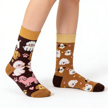 Niedliche Hunde-Viertel-Socken - Kaffee - EU36-43 (US3-9) - image 0