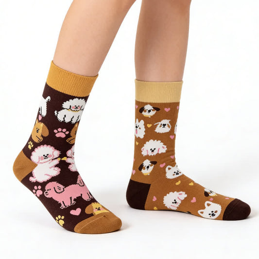 Niedliche Hunde-Viertel-Socken - Kaffee - EU36-43 (US3-9) - image 0
