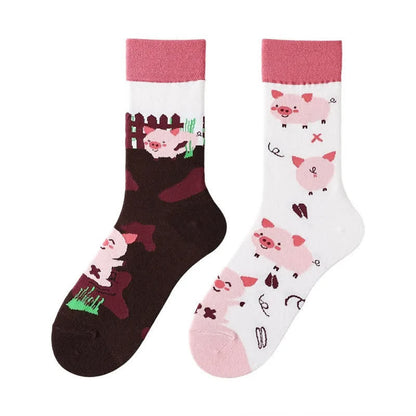 Niedliche Socken mit Schweinchenviertel-Motiv - image 1