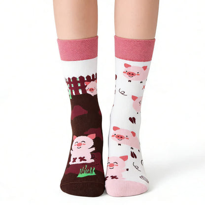 Niedliche Socken mit Schweinchenviertel-Motiv - Rosa - EU36-43 (US3-9) - image 0