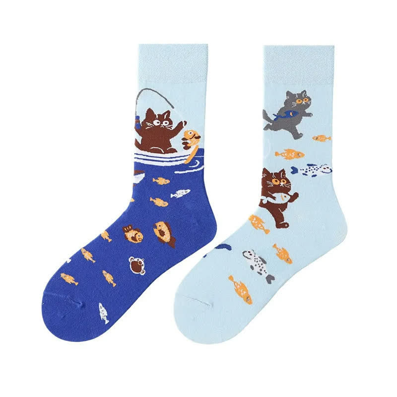 Niedliche Katzenfisch-Viertel-Socken - image 1