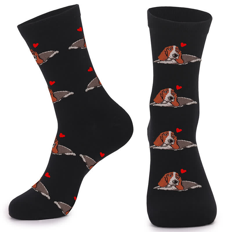 Niedliche, bunte Hunde-Viertelsocken (4 Paar) - image 1